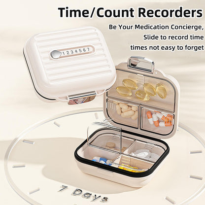 Travel Pill Organizer Box with Medicine Labels